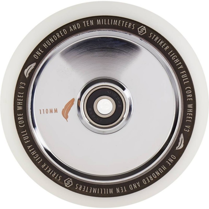 Kolečko STRIKER Lighty Full Core V3 WHITE PU 110mm | 88A | ABEC-9 | CHROME