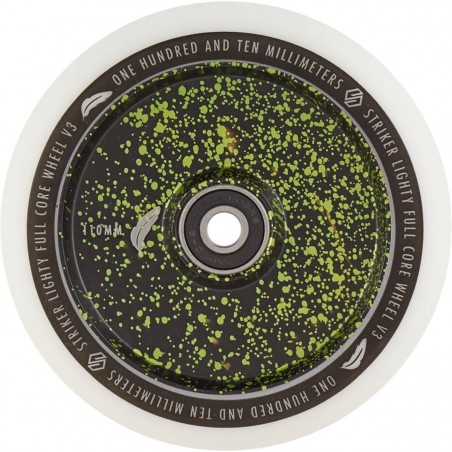 Kolečko STRIKER Lighty Full Core V3 WHITE PU 110mm | 88A | ABEC-9 | BLACK-GREEN SPLASH