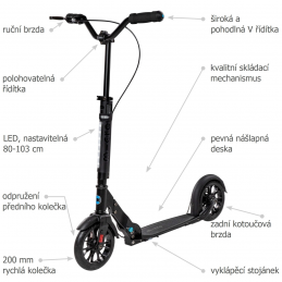 Skládací koloběžka MICRO Metropolitan Deluxe | BLACK