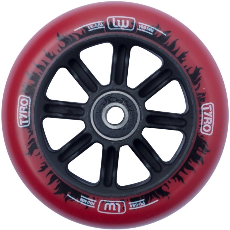 Kolečko LONGWAY  Tyro 100x24mm | ABEC-9 | RED-BLACK FLAME