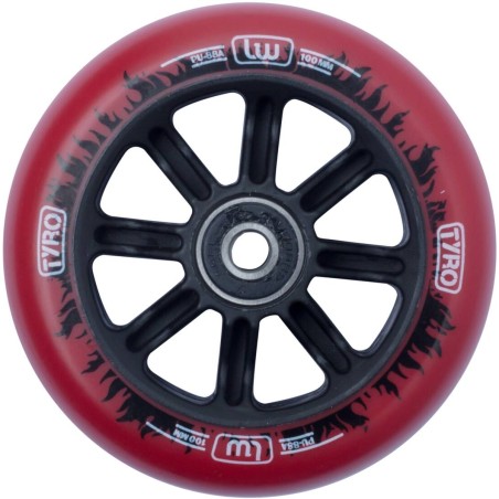 Kolečko LONGWAY  Tyro 100x24mm | ABEC-9 | RED-BLACK FLAME