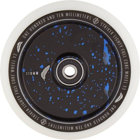 Kolečko STRIKER Lighty Full Core V3 WHITE PU 110mm | 88A | ABEC-9 | BLACK-BLUE SPLASH