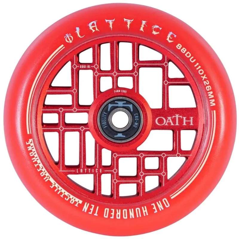 Kolečko OATH Lattice 110*24/26mm | 88A | ABEC-9 | RED