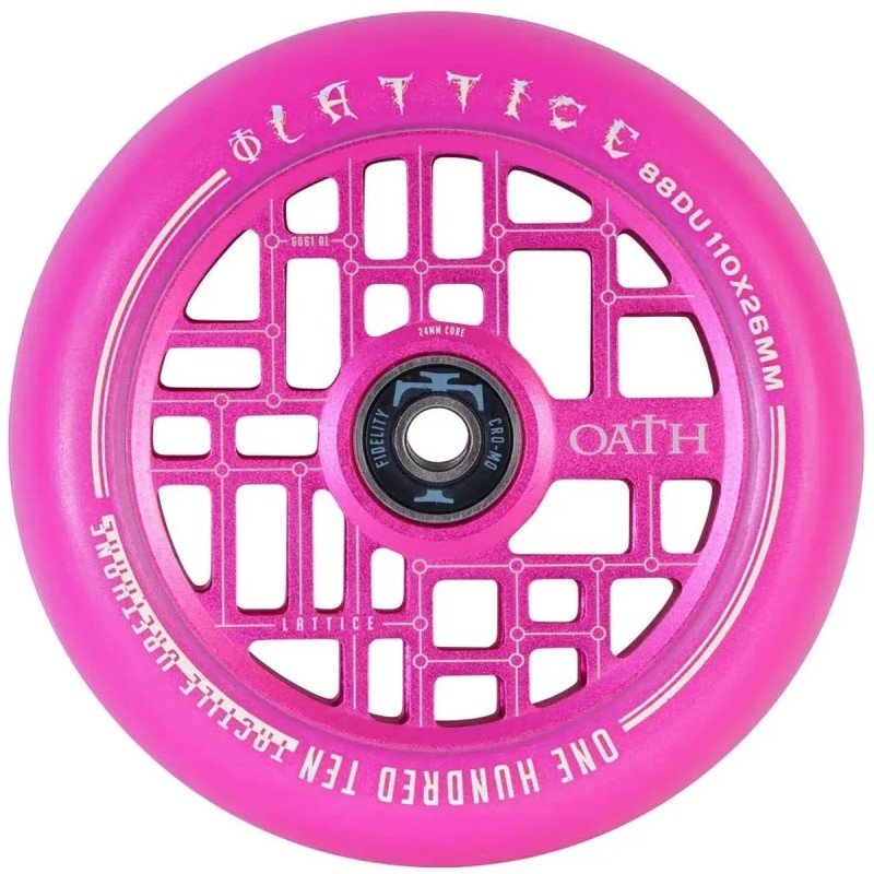 Kolečko OATH Lattice 110*24/26mm | 88A | ABEC-9 | PINK