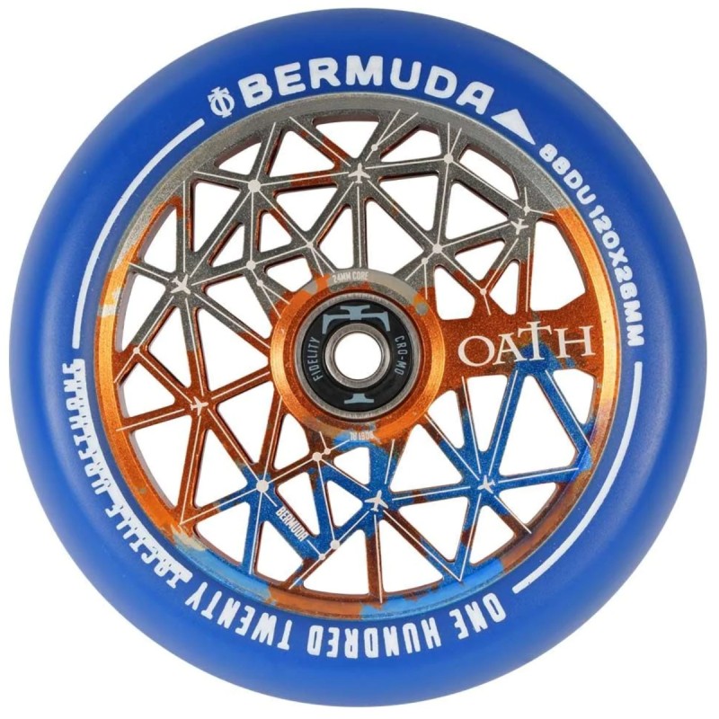 Kolečko OATH Bermuda 120x24/26mm | 88A | ABEC-9 | ORANGE-BLUE-TITANIUM