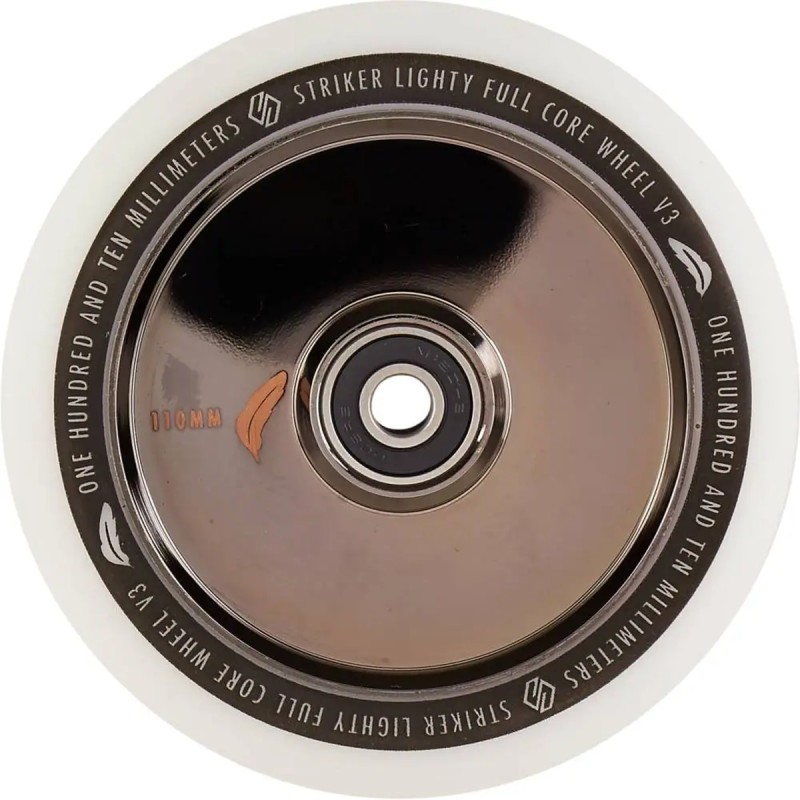 Kolečko STRIKER Lighty Full Core V3 WHITE PU 110mm | 88A | ABEC-9 | BLACK CHROME