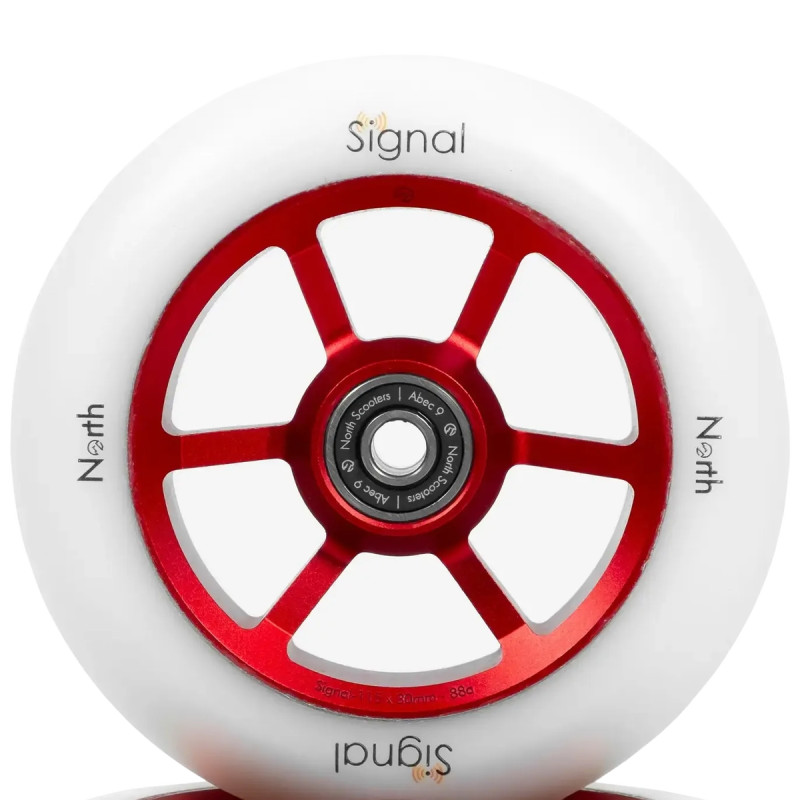 Kolečko NORTH Signal V3 110x24mm | 88A | ABEC-9 | WHITE-RED