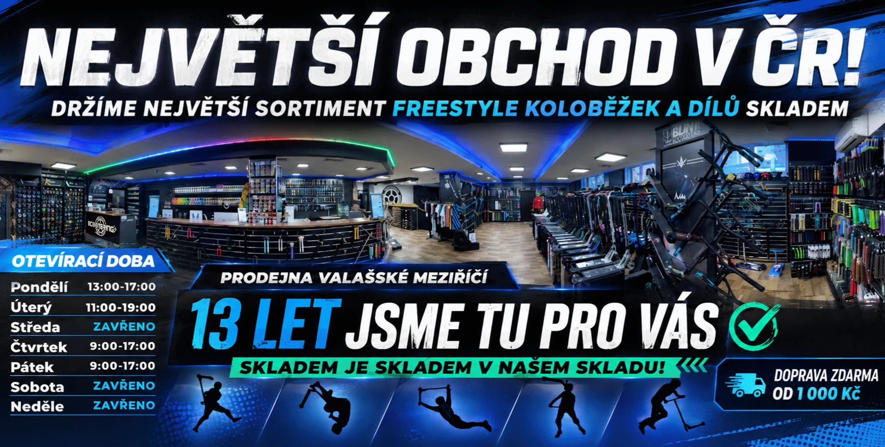 NEJVÍCE MODELŮ FREESTYLE KOLOBĚŽEK SKLADEM!